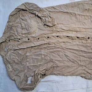 Womens Small tan denim shirt dress with belt